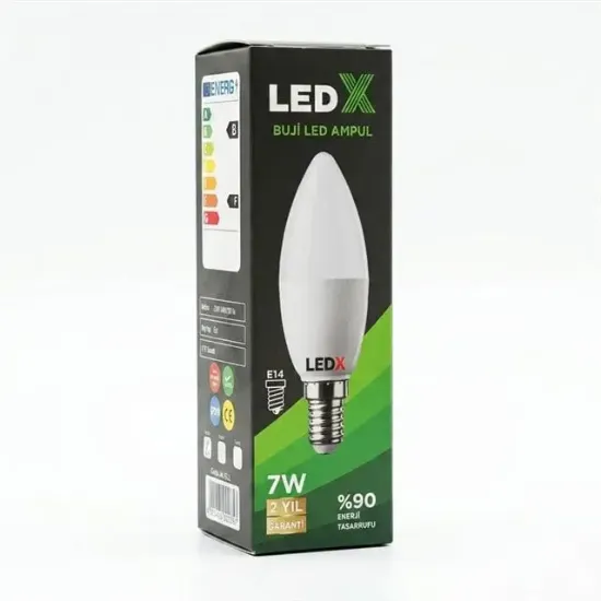LedX AL-EEL İnce E14 Duy 7 Watt Beyaz Işık Buji LED Ampul resmi