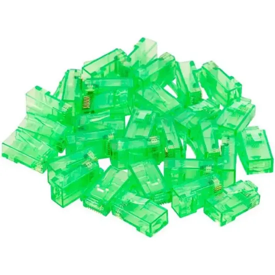 Powermaster PM-22703 RJ45 CAT6 8P/8C Yeşil Soket (100'lü Paket) resmi