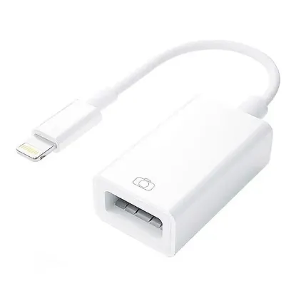 iPad iPhone Lightning Uyumlu USB Girişli OTG Çevirici Adaptör (Flash Bellek-Mouse-Klavye Bağlamak İçin) resmi