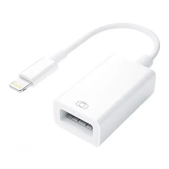 iPad iPhone Lightning Uyumlu USB Girişli OTG Çevirici Adaptör (Flash Bellek-Mouse-Klavye Bağlamak İçin) resmi