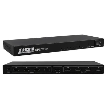 PowerMaster PM-14218 1 Giriş 8 Çıkış Port 1080P FHD HDMI Dağıtıcı Splitter (8'li Çoklayıcı) resmi