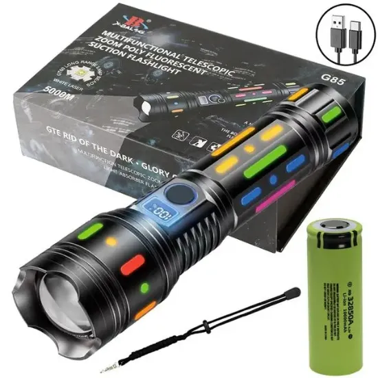 Powermaster PM-25120 Çok Fonksiyonlu Teleskopik Zoom - 5 Modlu Şarjlı El Feneri resmi