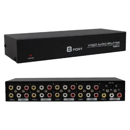 PowerMaster PM-4832 8 Port Video Stereo Audio Dağıtıcı Çoğaltıcı 1024X768-85HZ resmi