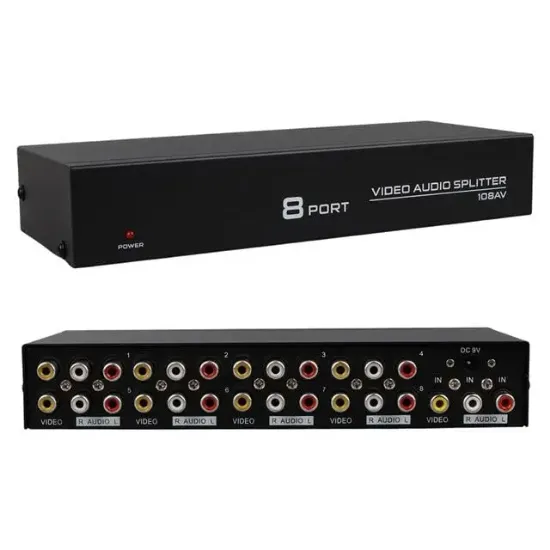 PowerMaster PM-4832 8 Port Video Stereo Audio Dağıtıcı Çoğaltıcı 1024X768-85HZ resmi