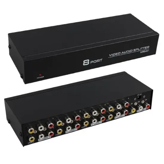 PowerMaster PM-4832 8 Port Video Stereo Audio Dağıtıcı Çoğaltıcı 1024X768-85HZ resmi