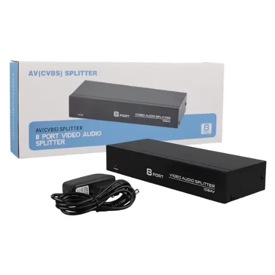 PowerMaster PM-4832 8 Port Video Stereo Audio Dağıtıcı Çoğaltıcı 1024X768-85HZ resmi
