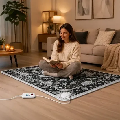 Sunup TY-1*2 859W 100X200CM Isıtmalı Pad Halı - Dijital Termostatlı Karbon Kristal Teknolojisi resmi