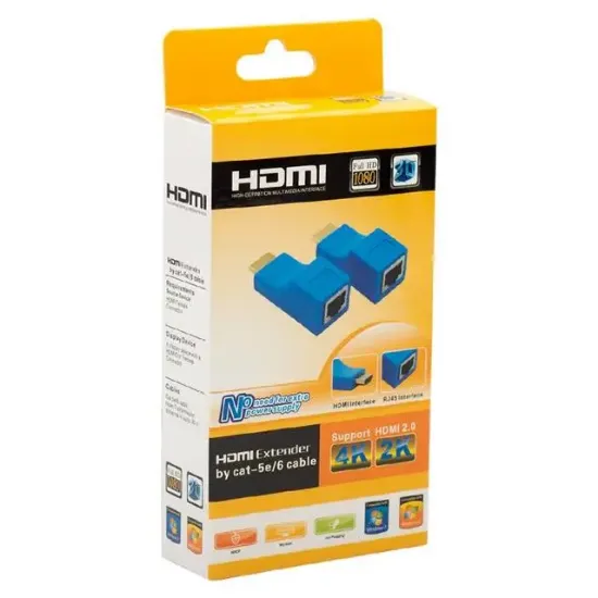 PowerMaster PM-18225 30 Metre HDMI 4K Cat5/Cat6/Cat7 Uzatıcı Extender (RJ45 Uzatma - HDMI Kablo Gerekmez) resmi