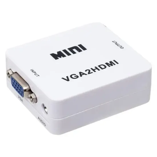 PowerMaster PM-18698 VGA To HDMI Ses Girişli Mini Model Dönüştürücü resmi