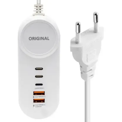PowerMaster PM-20659 15 Watt 2 Type-C + 2 USB-A Şarj + PD Lightning Adaptör resmi