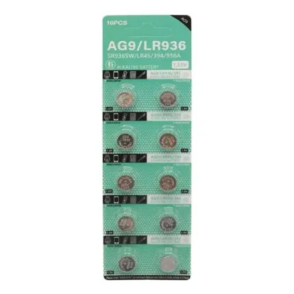PowerMaster AG9 LR936 1.5V Alkalin Düğme Pil (10'lu Paket) resmi