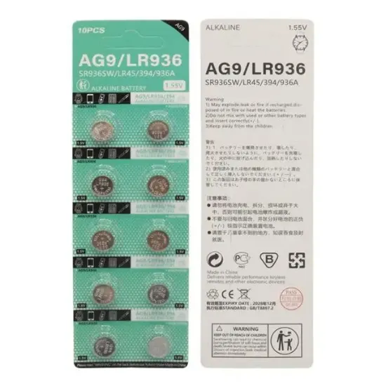 PowerMaster AG9 LR936 1.5V Alkalin Düğme Pil (10'lu Paket) resmi