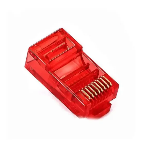 Powermaster PM-22701 RJ45 RJ45 CAT6 8P/8C Kırmızı Soket (100'lü Paket) resmi
