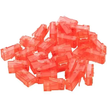 Powermaster PM-22701 RJ45 RJ45 CAT6 8P/8C Kırmızı Soket (100'lü Paket) resmi