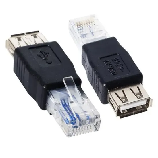 RJ 45 Erkek Usb A Dişi Ethernet Çevirici Jack resmi