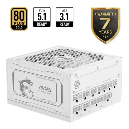 MSI MAG 1000GL PCIE5 WHITE 1000W 80+ GOLD POWER resmi