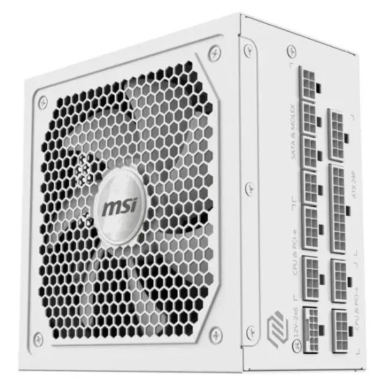 MSI MAG 1000GL PCIE5 WHITE 1000W 80+ GOLD POWER resmi