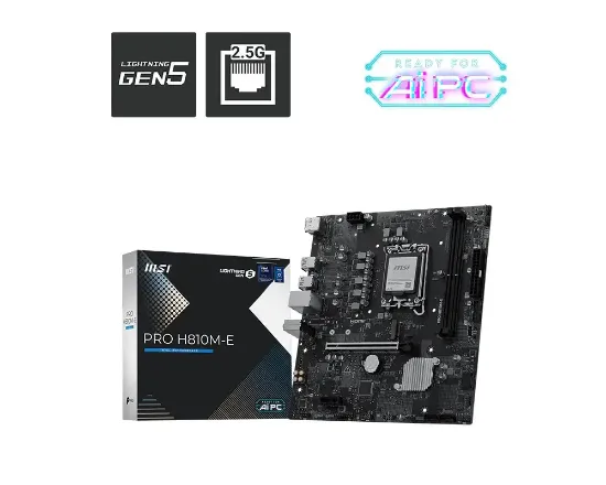 MSI PRO H810M-E DDR5 6400MHz (OC) M.2 mATX 1851P resmi