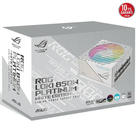 ASUS ROG LOKI SFX-L 850W PLATINUM BEYAZ PSU resmi