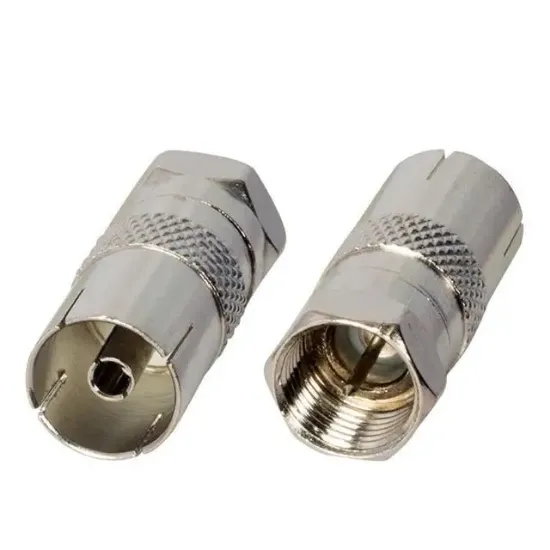 F Konnektör Erkek 60 Ohm Dişi Çevirici Metal Konnektör resmi