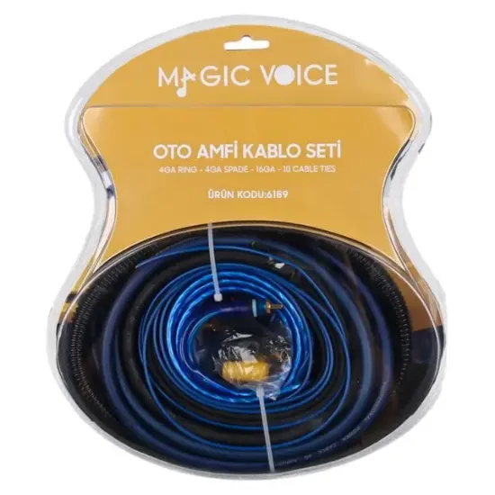 MagicVoice MV-6189 4GA Oto Amfi - Anfi Kablo Seti 120A Sigorta Dahil resmi