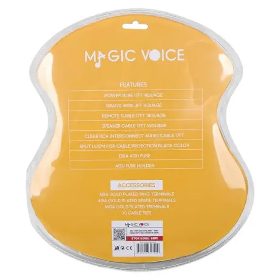 MagicVoice MV-6189 4GA Oto Amfi - Anfi Kablo Seti 120A Sigorta Dahil resmi