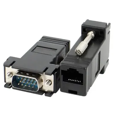 Powermaster VGA Extender RJ45 CAT5/CAT6/CAT7 Uzatıcı Çevirici (2'li Paket) resmi