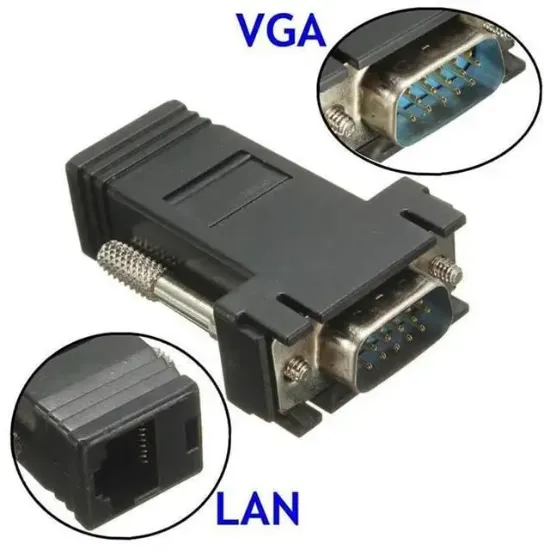 Powermaster VGA Extender RJ45 CAT5/CAT6/CAT7 Uzatıcı Çevirici (2'li Paket) resmi