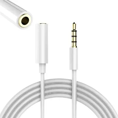 PowerMaster PM-17603 3.5 mm Erkek/Dişi 4 Boğumlu AUX Stereo Uzatma Kablosu 1 Metre resmi