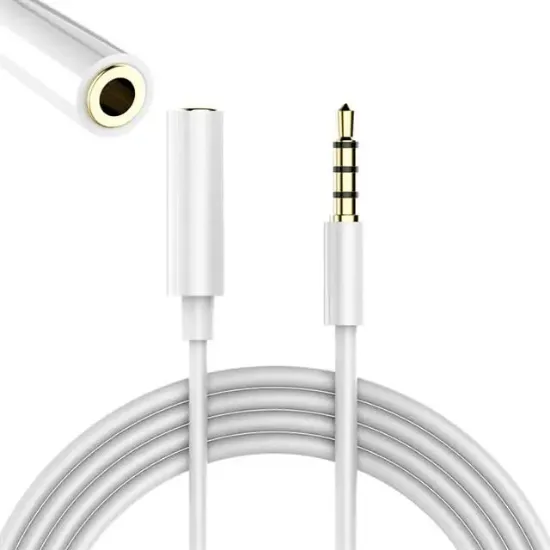 PowerMaster PM-17603 3.5 mm Erkek/Dişi 4 Boğumlu AUX Stereo Uzatma Kablosu 1 Metre resmi