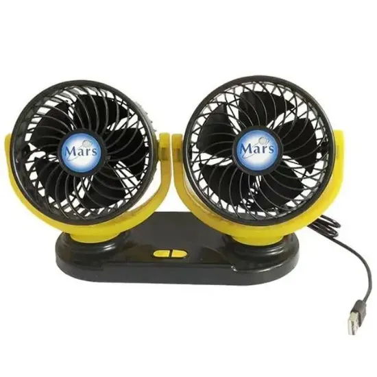 Powermaster X916 12 Volt Dc Usb Girişli Masaüstü 2’Li Plastik Ev-Ofis-Araç Fanı resmi