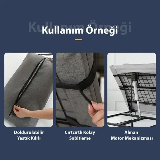 Sunup SN-29684 Elektrikli Motorlu Ayarlanabilir Hasta Yatak Sırt Desteği Metal Konfor Yatağı resmi