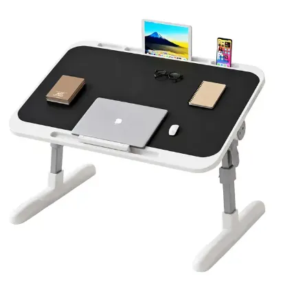 Sunup SN-29699 Çok Fonksiyonlu Katlanabilir Yatak Koltuk Laptop Masası Yükseklik ve Açı Ayarlı Siyah 60x40cm resmi