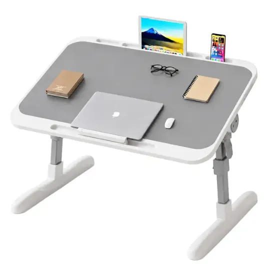 Sunup SN-29698 Çok Fonksiyonlu Katlanabilir Yatak Koltuk Laptop Masası Yükseklik ve Açı Ayarlı Gri 60x40cm resmi