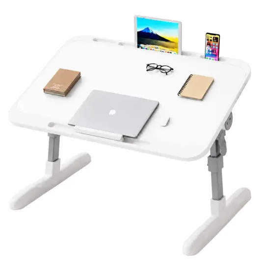 Sunup SN-29697 Çok Fonksiyonlu Katlanabilir Yatak Koltuk Laptop Masası Yükseklik ve Açı Ayarlı Beyaz 60x40cm resmi