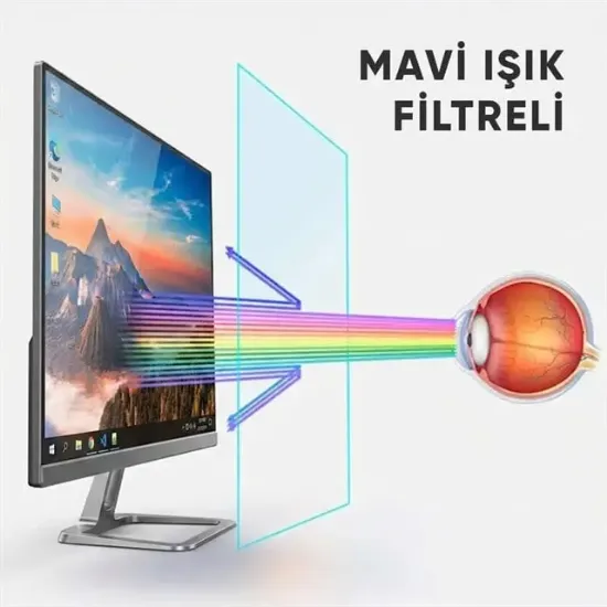 Weko WK-29921 24" Mavi Işık Filtreli Monitör Ekran Koruyucu Darbeye Dayanıklı 2mm Optik Difüzörlü resmi