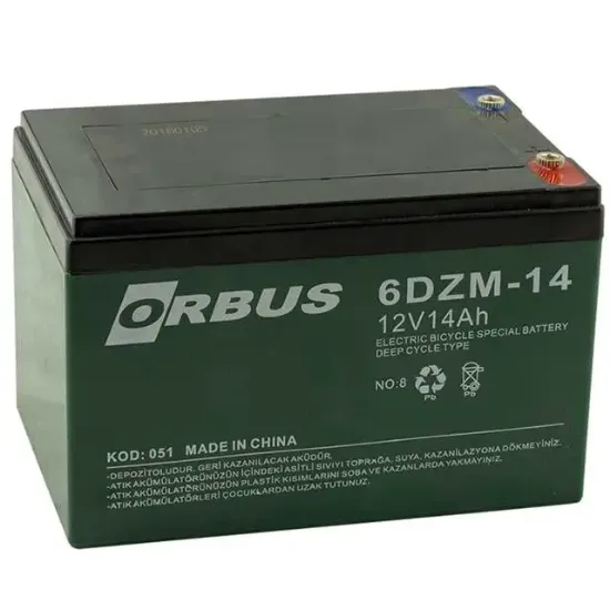 Orbus KIJO 12 Volt 14 Amper Elektrikli Bisiklet Aküsü (150x97x95 Mm) resmi