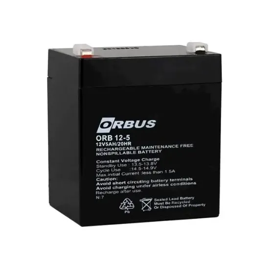 Orbus ORB12-5 12 Volt 5 Amper Kuru Akü (90x70x101 Mm) resmi