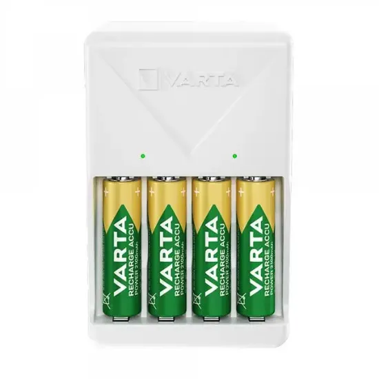 Varta 4XAA 2100 Mah Pilli Beyaz Plug Pil Şarj Ci̇hazı resmi
