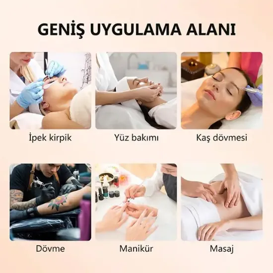 Trled F-700B Katlanabilir Ayaklı ve Tekerlekli Siyah Güzellik Salonu Lambası resmi