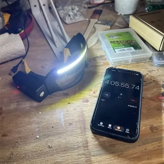 Powermaster PM-37843 İndüksiyonlu Koruyucu Gözlük ve Kafa Lambası Şarjlı Çift LED'li resmi