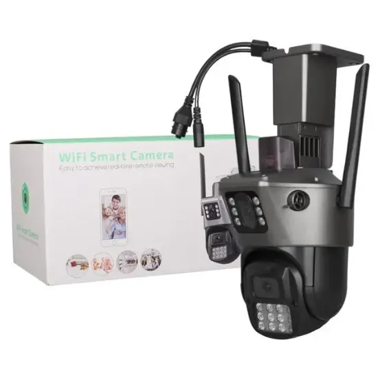 Plato PL-39050 Dual Smart Çift Kameralı Gece Görüşlü 3MP+3MP Speed Dome Wi-Fi Güvenlik Kamerası iCSee resmi