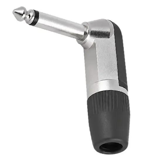 Gitar Jack 6.3 Mm Mono L Tip  Plastik Gövde Metal Uç resmi