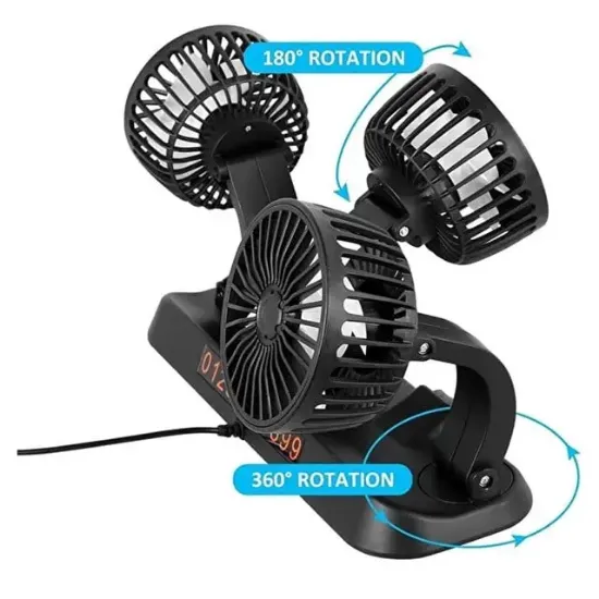 Powermaster Fan40 12 Volt Dc Çakmaklıklı Mini 3Lü Plastik Araç Fanı resmi