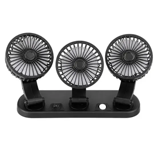 Powermaster Fan40 12 Volt Dc Çakmaklıklı Mini 3Lü Plastik Araç Fanı resmi