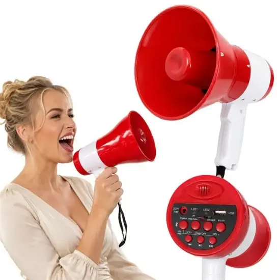 Magicvoice 619U 50 Watt Şarj Edilebilir El Megafonu Bluetooth ve Ses Kayıt Destekli resmi