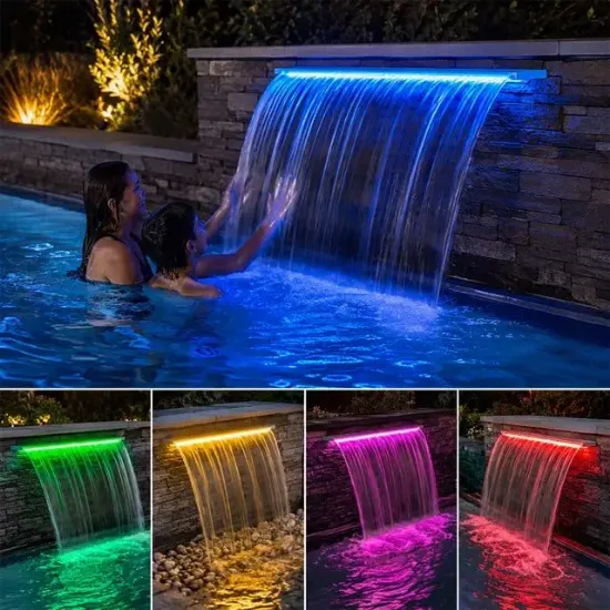 Powermaster PM-37795 Havuz ve Bahçe Şelale Başlığı 90cm RGB LED'li Uzaktan Kontrollü resmi
