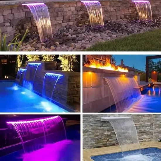 Powermaster PM-37795 Havuz ve Bahçe Şelale Başlığı 90cm RGB LED'li Uzaktan Kontrollü resmi