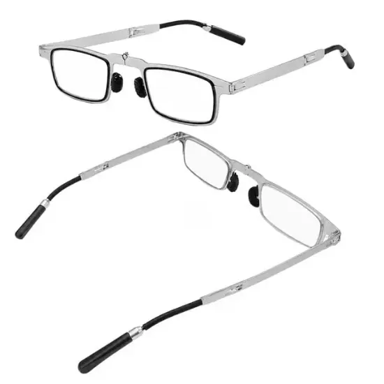 Sunup SN-37737 Katlanabilir Taşınabilir Metal Presbiyopi Okuma Gözlüğü (+2.5 Dioptri) Mavi Işık Filtreli resmi