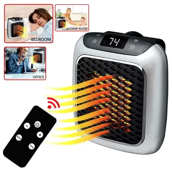 PowerMaster PM-26513 800 Watt Priz Tipi Uzaktan Kumandalı Taşınabilir Isıtıcı (Zamanlayıcı - Otomatik Kapanma) resmi